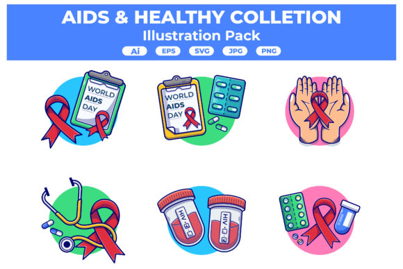Aids Healthy Flat Style Graphics