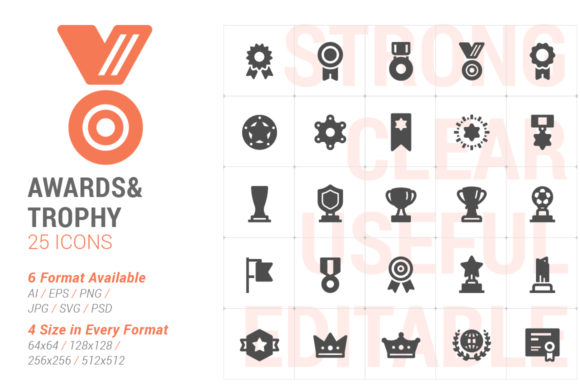 Awards Trophy Filled Icon Graphics