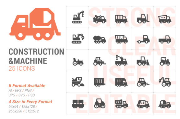 Construction Machine Filled Icon for Modern Branding
