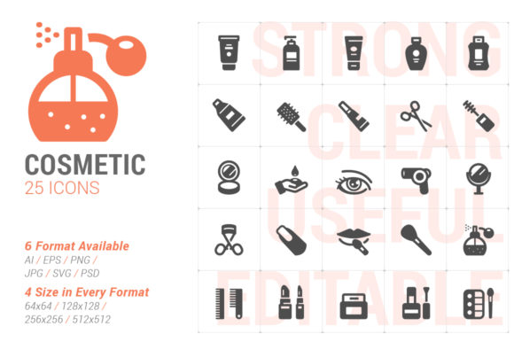 Cosmetic Filled Icon Graphics for Digital Sellers