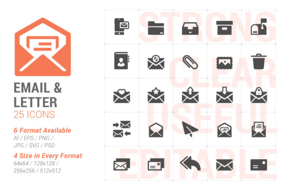 Email Letter Filled Icon Graphics for Modern Web Design