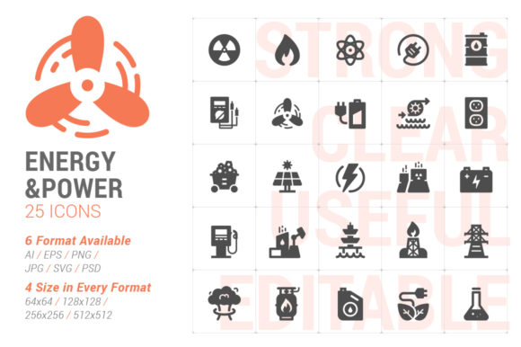 Energy Power Filled Icon Graphics