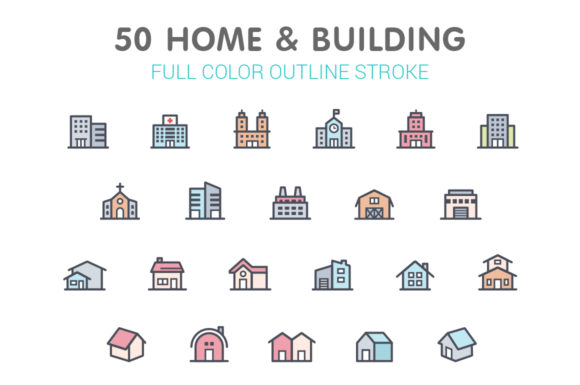 Home Building Line Graphics