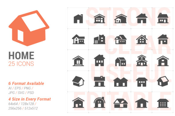 Home Filled Icon Graphics for Modern Content