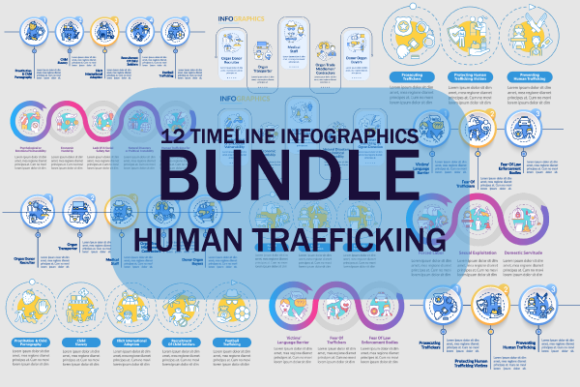 Human Trafficking Infographics Bundle Graphics