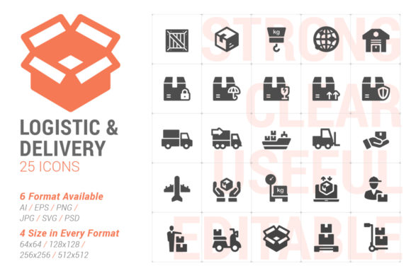 Logistic Delivery Filled Icon Graphics for Modern Branding