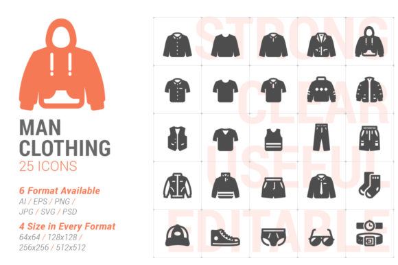 Man Clothing Filled Icon: A Graphic Design Asset for Modern Branding
