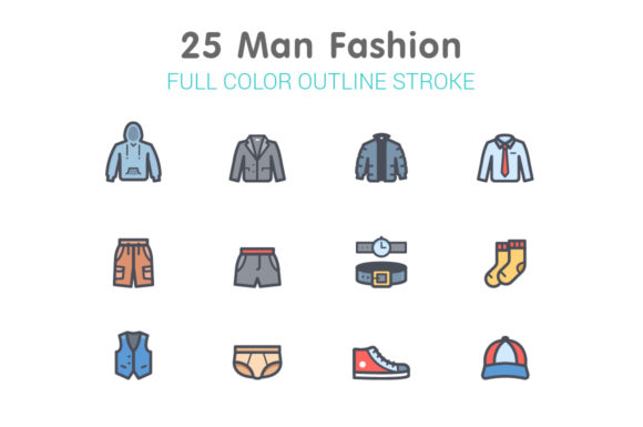 Man Fashion Line with Color Graphics