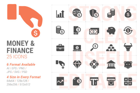 Money Finance Filled Icon Graphics
