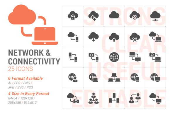 Network Connectivity Filled Icon: A Graphic Design Asset for Modern Branding