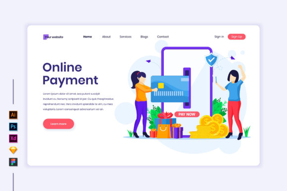 Online Payment Graphic for Modern Web Design