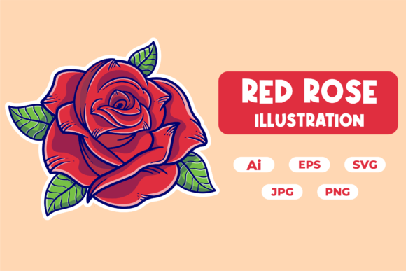 Red Rose Illustration Graphics for Modern Editorial Design