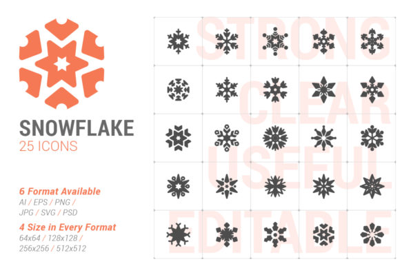 Snowflake Filled Icon for Graphics and Branding
