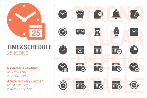 Time Schedule Filled Icon for Modern Graphics and Icons