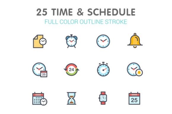 Time Schedule Line with Color Graphics