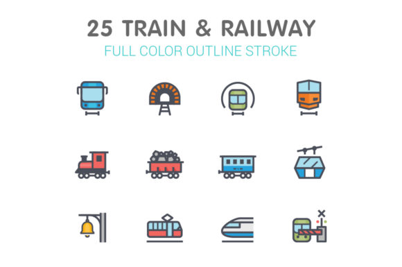 Train Railway Line with Color Graphics
