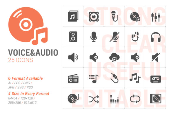 Voice Audio Filled Icon Graphics