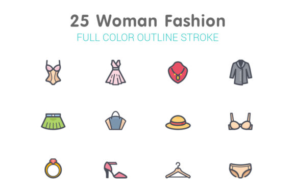 Woman Fashion Line with Color Graphics